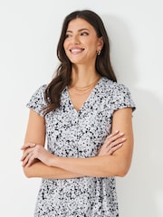 Crew Clothing Blue Alyssia Button Through Jersey Dress - Image 3 of 5