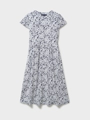 Crew Clothing Blue Alyssia Button Through Jersey Dress - Image 5 of 5