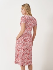 Crew Clothing Red Myla Flutter Sleeve Jersey Dress - Image 2 of 5