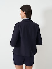 Crew Clothing Company Blue Linen Blend Blazer - Image 2 of 5