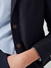 Crew Clothing Company Blue Linen Blend Blazer - Image 4 of 5