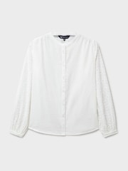Crew Clothing Company White Meadow Broderie 100% Cotton Blouse - Image 5 of 5