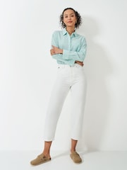 Crew Clothing Blue 100% Cotton Seersucker Relaxed Fit Shirt - Image 3 of 5