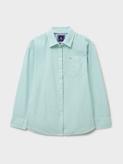 Crew Clothing Blue 100% Cotton Seersucker Relaxed Fit Shirt - Image 5 of 5
