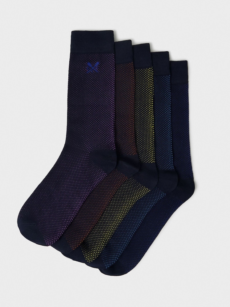 Crew Clothing Pink Dot Bamboo Socks 5 Pack - Image 1 of 2