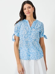 Crew Clothing Company Blue Lucie Floral Print Blouse - Image 1 of 5