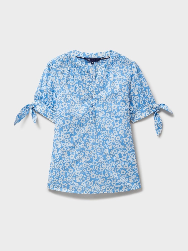 Crew Clothing Company Blue Lucie Floral Print Blouse - Image 5 of 5