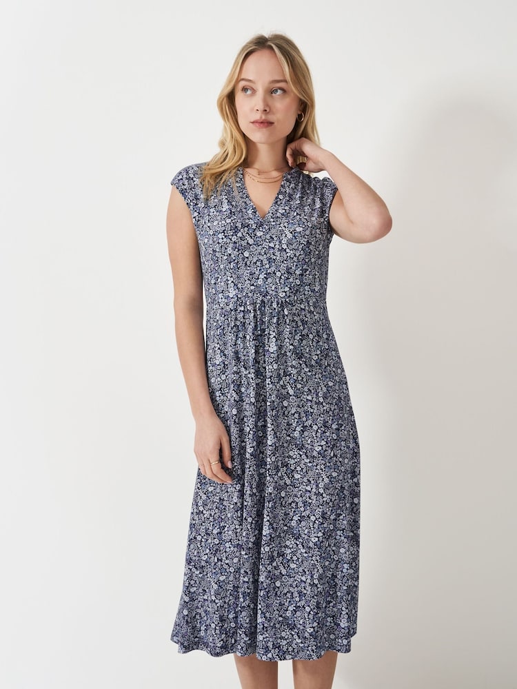 Crew Clothing Blue Nina Sleeveless Jersey Dress - Image 3 of 5