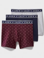 Crew Clothing Grey/Blue Jersey Boxers 3 Pack - Image 1 of 2