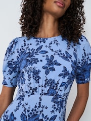 Crew Clothing Blue Scarlet Jersey Printed Tea Dress - Image 4 of 5