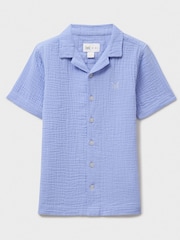 Crew Clothing Blue 100% Cotton Resort Shirt - Image 1 of 3