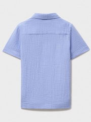 Crew Clothing Blue 100% Cotton Resort Shirt - Image 2 of 3