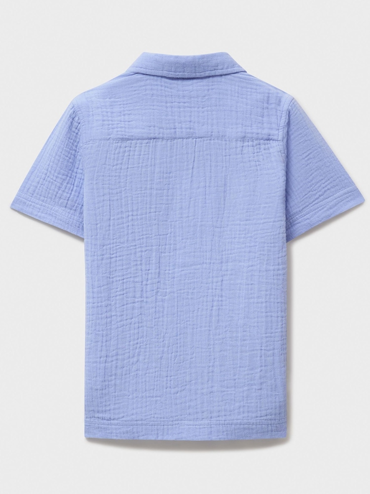 Crew Clothing Blue 100% Cotton Resort Shirt - Image 2 of 3