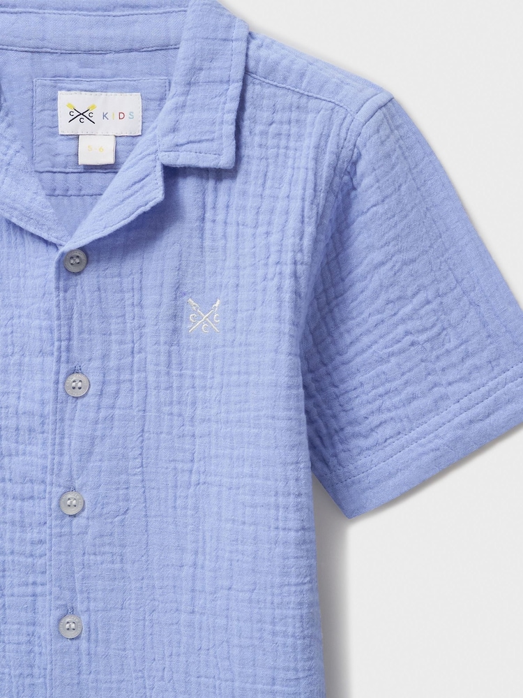 Crew Clothing Blue 100% Cotton Resort Shirt - Image 3 of 3