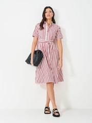 Crew Clothing Red Eleanor 100% Cotton Shirt Dress - Image 1 of 5