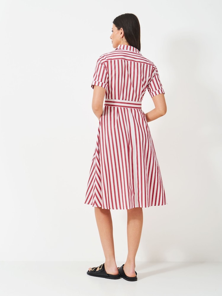 Crew Clothing Red Eleanor 100% Cotton Shirt Dress - Image 2 of 5