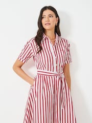 Crew Clothing Red Eleanor 100% Cotton Shirt Dress - Image 3 of 5