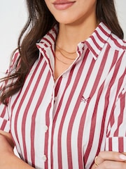 Crew Clothing Red Eleanor 100% Cotton Shirt Dress - Image 4 of 5