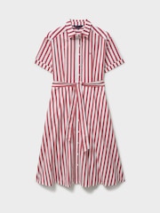 Crew Clothing Red Eleanor 100% Cotton Shirt Dress - Image 5 of 5