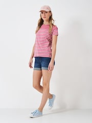 Crew Clothing Company Blue Breton Striped 100% Cotton T-Shirt - Image 3 of 5