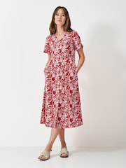 Crew Clothing Red Jenna Darted Lyocell Dress - Image 1 of 5