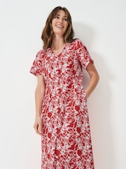 Crew Clothing Red Jenna Darted Lyocell Dress - Image 3 of 5