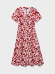Crew Clothing Red Jenna Darted Lyocell Dress - Image 5 of 5