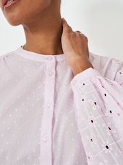 Crew Clothing Company Pink Meadow Broderie 100% Cotton Blouse - Image 4 of 5