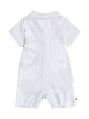 Tommy Hilfiger Blue Stripe Baby 100% Cotton Jumpsuit - Image 2 of 2