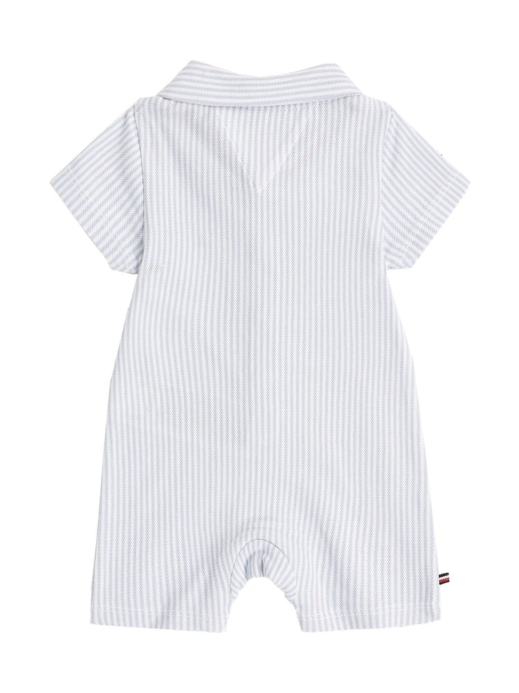 Tommy Hilfiger Blue Stripe Baby 100% Cotton Jumpsuit - Image 2 of 2