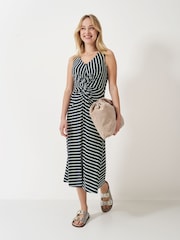Crew Clothing Black Flora Twist Detail Jersey Dress - Image 1 of 5