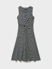 Crew Clothing Black Flora Twist Detail Jersey Dress - Image 5 of 5