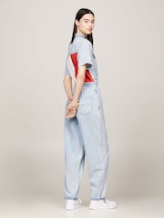 Tommy Jeans Blue Denim Zip 100% Cotton Jumpsuit - Image 2 of 6