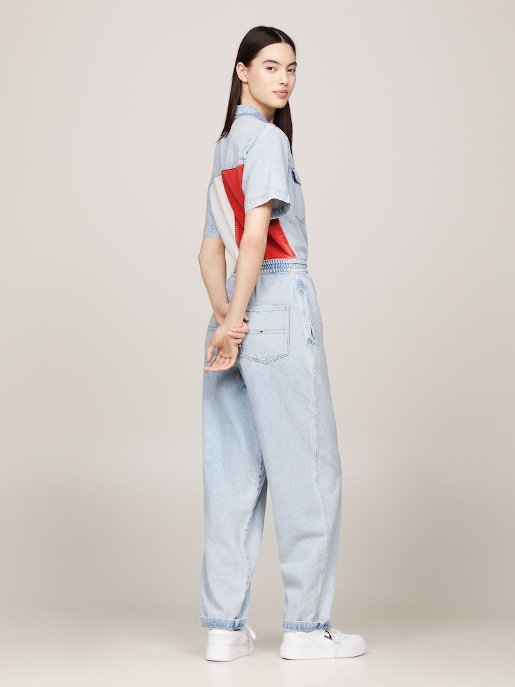 Tommy Jeans Blue Denim Zip 100% Cotton Jumpsuit - Image 2 of 6