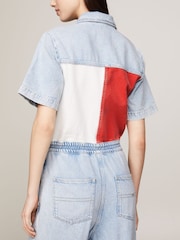 Tommy Jeans Blue Denim Zip 100% Cotton Jumpsuit - Image 3 of 6