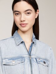 Tommy Jeans Blue Denim Zip 100% Cotton Jumpsuit - Image 4 of 6