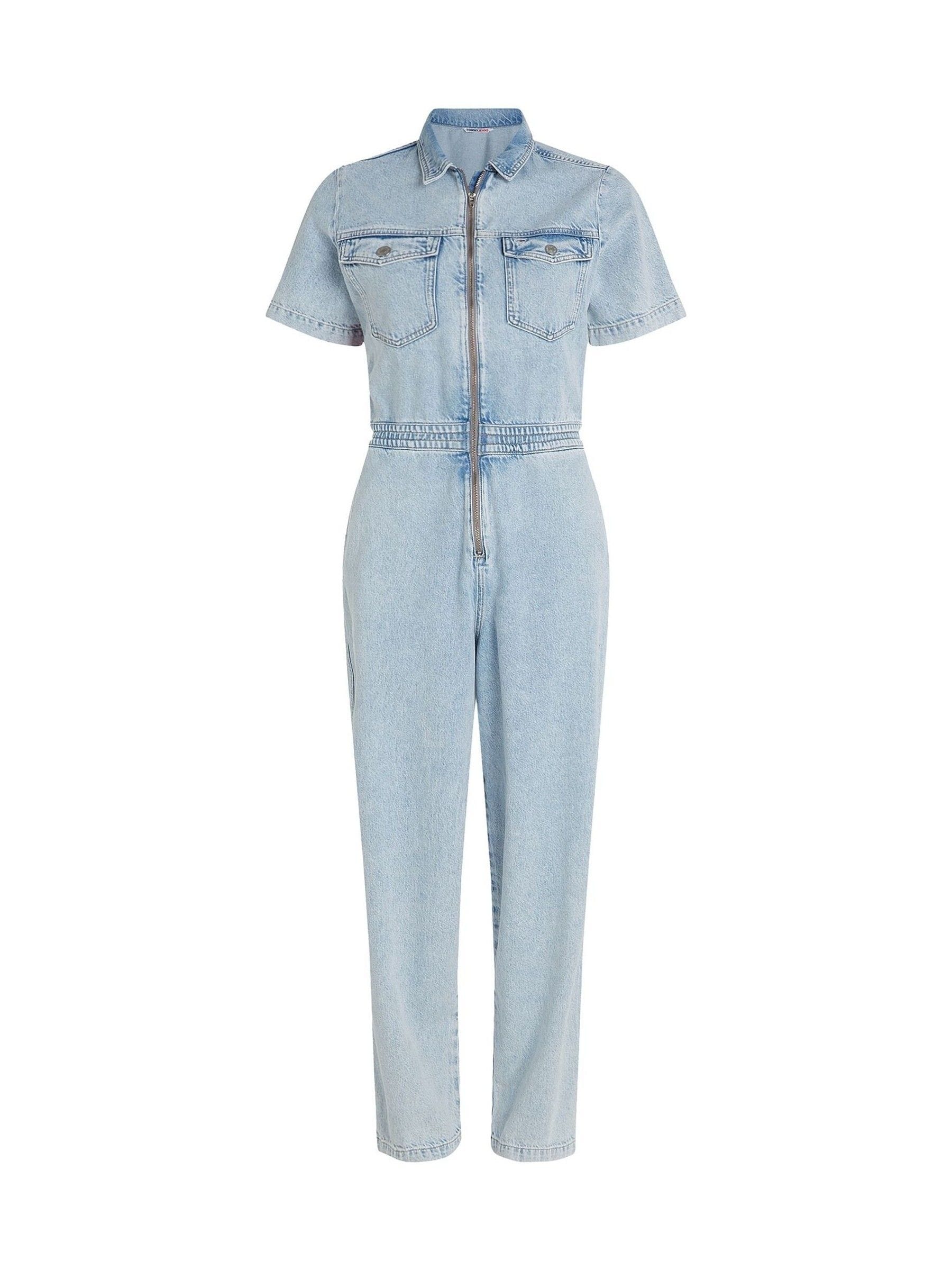 Buy Tommy Jeans Blue Denim Zip 100% Cotton Jumpsuit from the Next