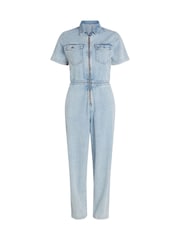 Tommy Jeans Blue Denim Zip 100% Cotton Jumpsuit - Image 5 of 6