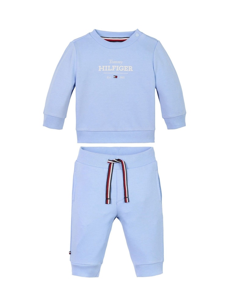 Tommy Hilfiger Blue Logo Sweatshirt and Joggers Set - Image 1 of 3