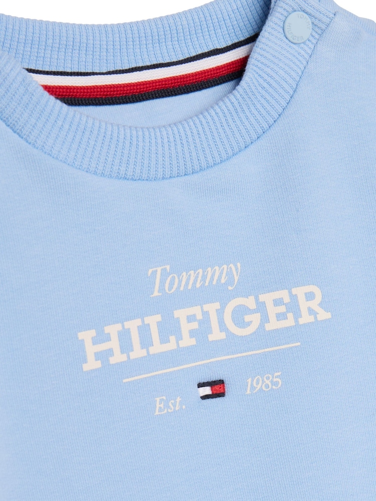Tommy Hilfiger Blue Logo Sweatshirt and Joggers Set - Image 3 of 3