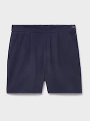 Crew Clothing Blue Linen Blend Wide Leg Shorts - Image 5 of 5