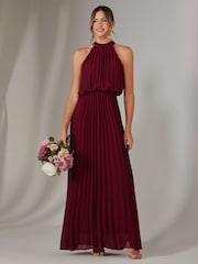 Jolie Moi Red Pleated Bridemaids Maxi Dress - Image 2 of 3
