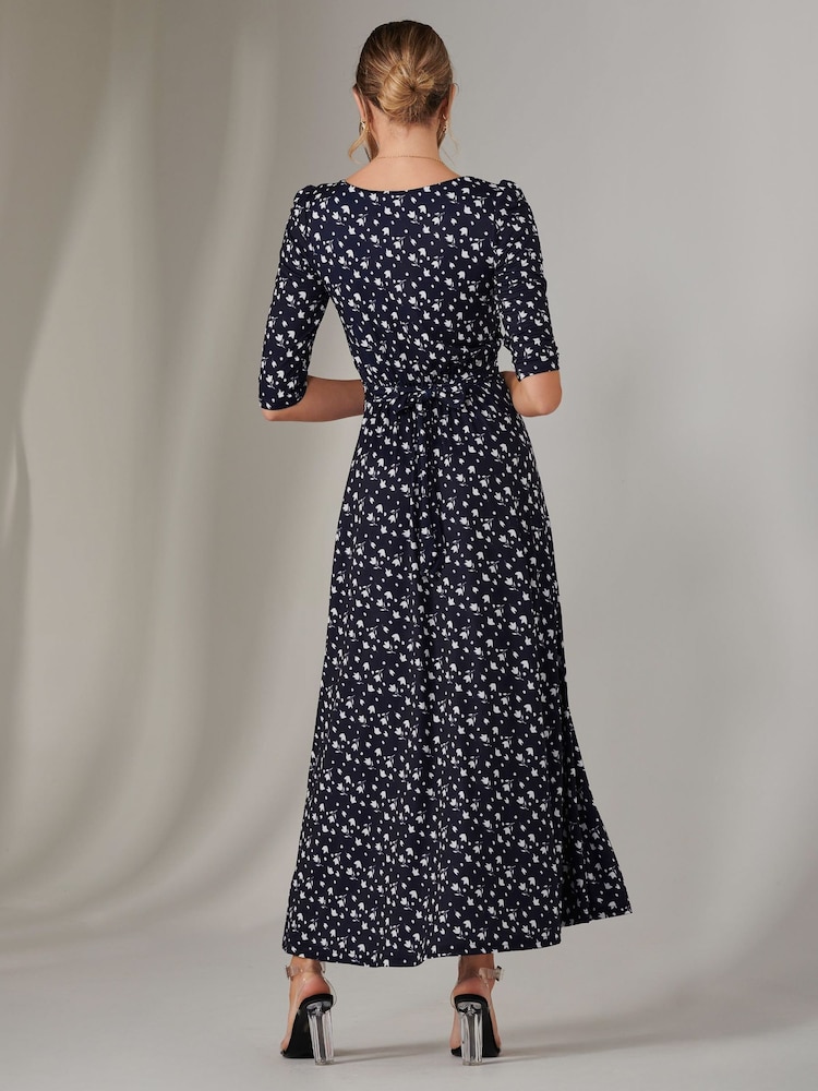 Himmelblau - Jolie Moi Enya 3/4 Sleeve Jersey Midaxi Dress - Bild 2 von 6 Himmelblau - Jolie Moi Enya 3/4 Sleeve Jersey Midaxi Dress - Bild 2 von 6