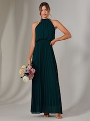 أخضر - Jolie Moi Pleated Bridemaids Maxi Dress - صورة 3 من 6