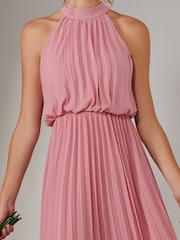 Jolie Moi Pink Pleated Bridemaids Maxi Dress - Image 6 of 6
