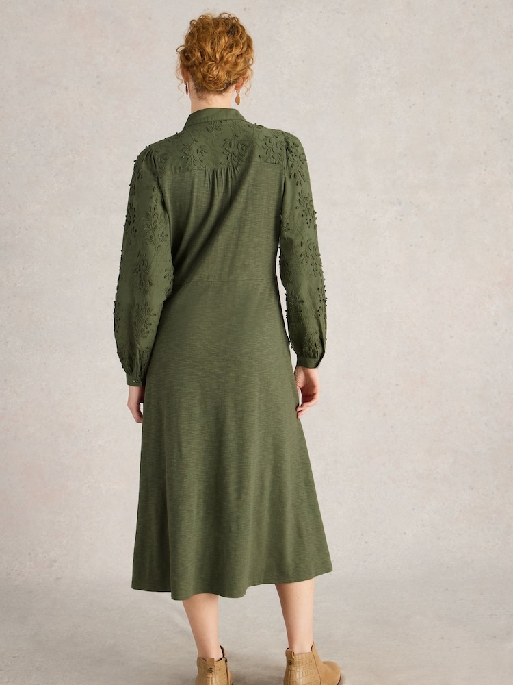 White Stuff Green Rua Embroidered Dress - Image 2 of 6