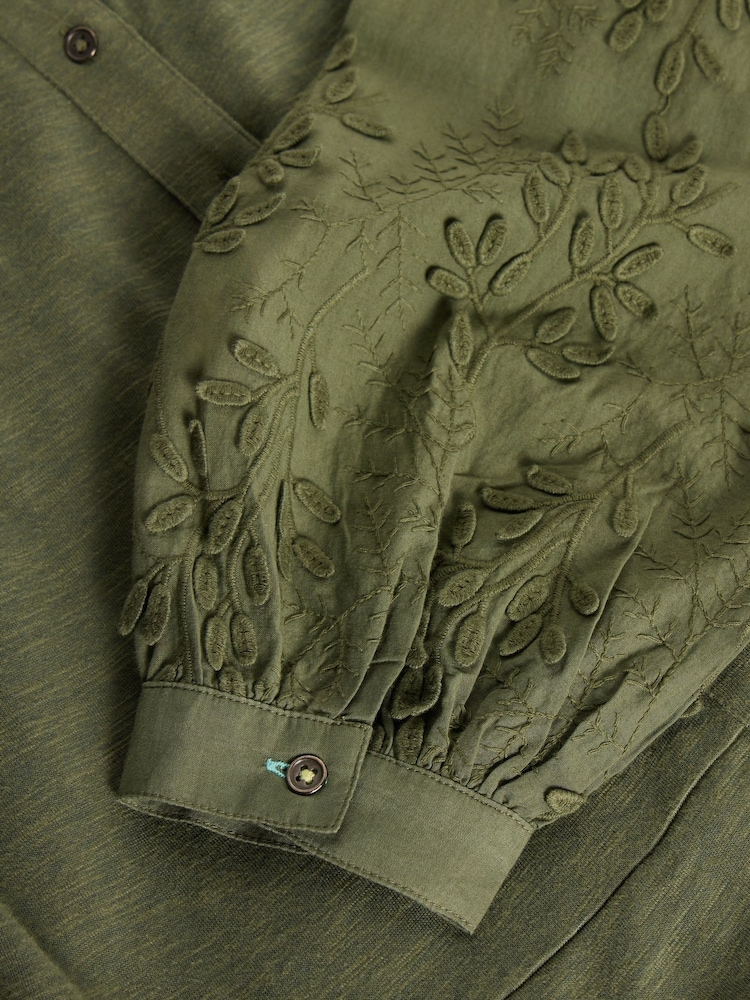 White Stuff Green Rua Embroidered Dress - Image 6 of 6