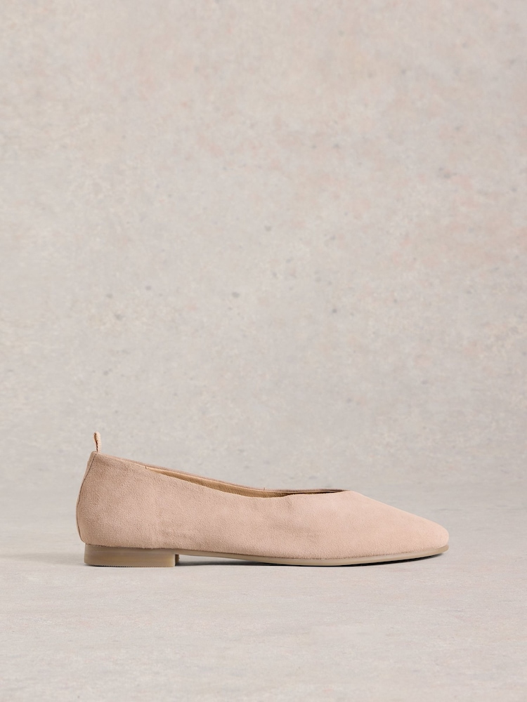 White Stuff Natural Cheri Leather Ballerina Pumps - Image 1 of 4