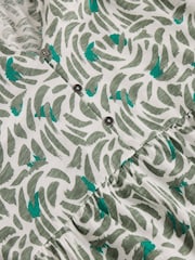 White Stuff Green Marlie Button 100% Cotton Tunic - Image 6 of 6