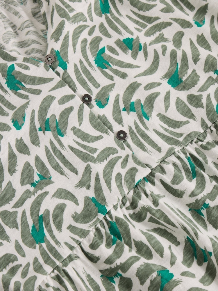 White Stuff Green Marlie Button 100% Cotton Tunic - Image 6 of 6